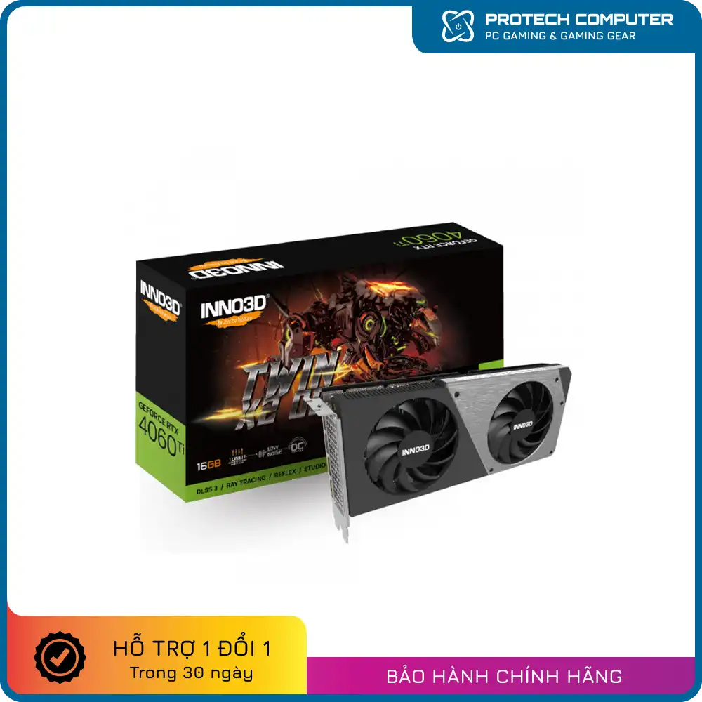Card màn hình Inno3D Geforce RTX 4060TI 16G TWIN X2